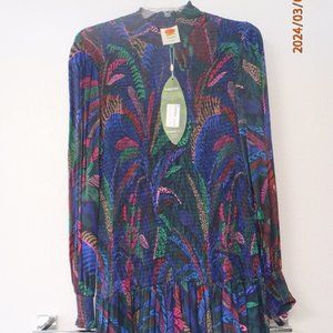 NWT Farm Rio Long Sleeved Amazonia Night Mini Dress L